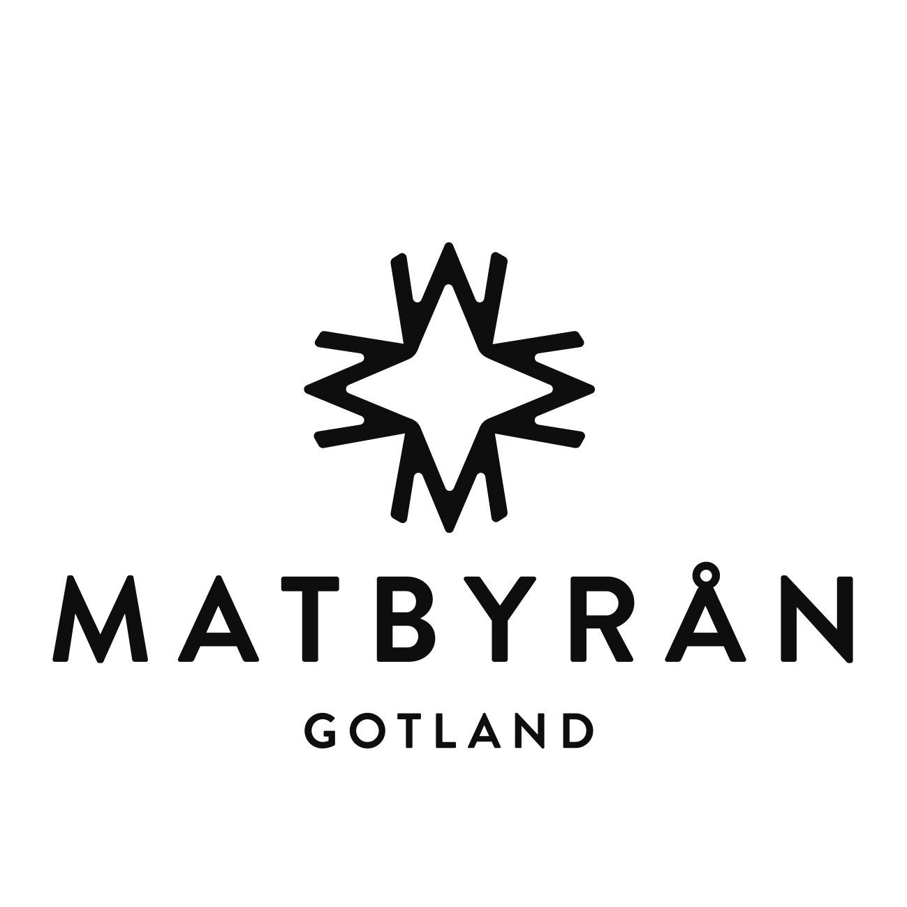 Matbyrån Gotland LOGO - text och stjärna - SVART